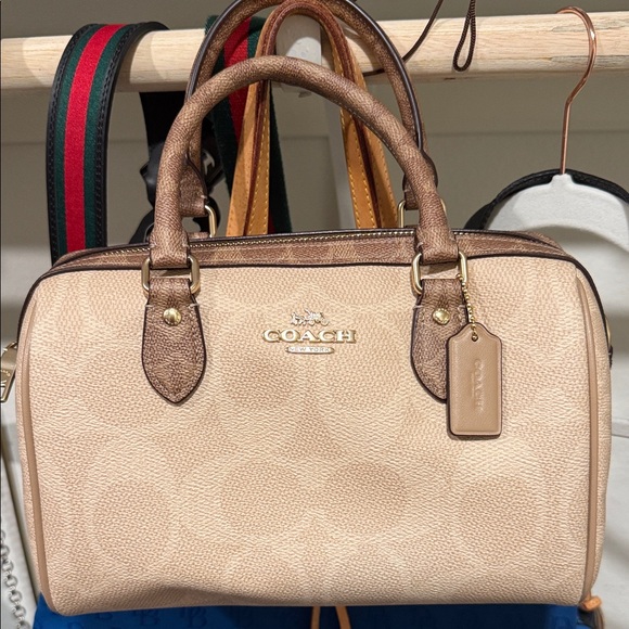 Coach Like New Tan and Brown Leather Boston Satchel - Picture 1 of 1